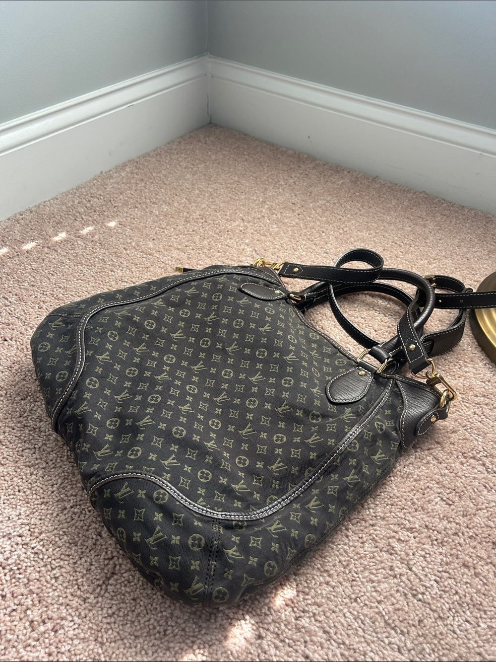 Louis Vuitton Monogram Mini Lin Trapeze PM Shoulder Bag Brown - Picture 12 of 13